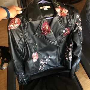 Adam Levine fo leather embellished jacket
